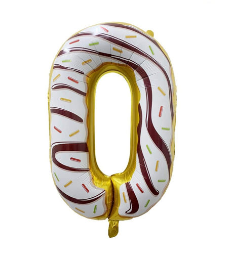 Picture of FOIL BALLOON NUMBER 0 SPRINKLES 32 INCH